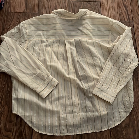 Madewell Drapey Oversized Relaxed Boyshirt in Off-white  Stripe Size XL - Picture 6 of 7